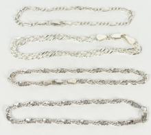 8 STERLING SILVER BRACELETS