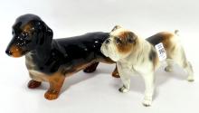 TWO DOG FIGURINES