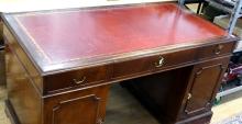 THREE-SECTION DOUBLE PEDESTAL DESK