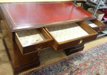 THREE-SECTION DOUBLE PEDESTAL DESK