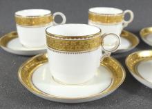 NOTEWORTHY SET OF 7 19TH CENTURY DEMITASSE CUPS & SAUCERS