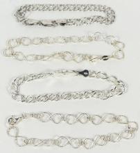 8 STERLING SILVER BRACELETS