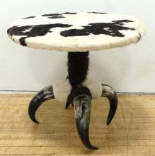 COWHIDE SIDE TABLE