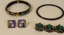 FOUR BRACELETS AND EARRINGS