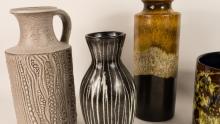 FOUR WEST GERMAN POTTERY VASES