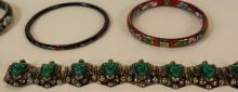 FOUR BRACELETS AND EARRINGS