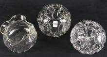 3 LARGE EAPG ROSE BOWLS