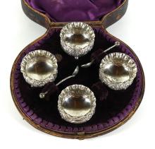 VICTORIAN SILVER SALTS IN ORIGINAL PRESENTATION CASE