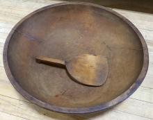 THREE PRIMITIVE DOUGH BOWLS WITH PATS