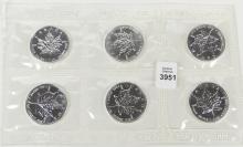 6 CANADIAN SILVER COINS - no tax