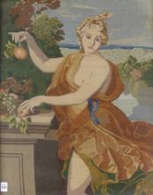 ANTIQUE FRAMED NEEDLEPOINT PANEL