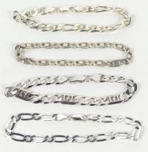 4 HEAVY STERLING BRACELETS