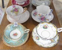 EIGHT ENGLISH CUPS AND SAUCERS