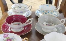 EIGHT ENGLISH CUPS AND SAUCERS