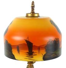 ANTIQUE REVERSE PAINTED LAMP