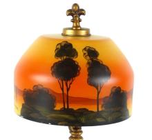 ANTIQUE REVERSE PAINTED LAMP