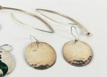 (4) PAIRS LARGE STERLING EARRINGS