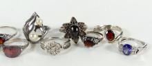 11 STERLING SILVER RINGS