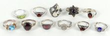 11 STERLING SILVER RINGS