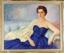 TWO LARGE PORTRAIT OIL PAINTINGS