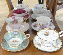 EIGHT ENGLISH CUPS AND SAUCERS