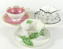 3 SHELLEY CUPS & SAUCERS