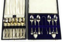 TWO SETS OF ANTIQUE TEA/COFFEE SPOONS