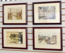 FOUR HORNYANSKY FRAMED PRINTS