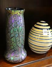 THREE ART GLASS VASES