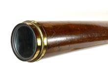 SIGNED ENGLISH MAHOGANY BARREL TELESCOPE