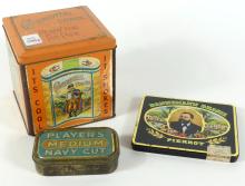 3 VINTAGE TOBACCO TINS