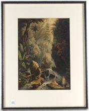 ANTIQUE GEORGE BAXTER OIL PRINT