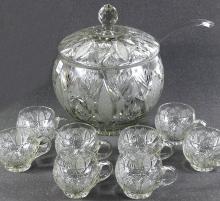 VINTAGE CZECH PUNCH BOWL SET