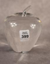 STEUBEN ART GLASS "APPLE" PAPERWEIGHT