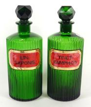 PAIR ANTIQUE APOTHECARY BOTTLES