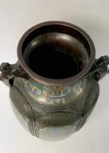 JAPANESE BRONZE CHAMPLEVE VASE