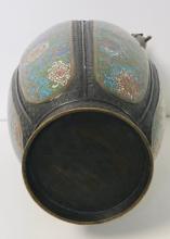 JAPANESE BRONZE CHAMPLEVE VASE