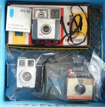 CRATE OF CAMERAS