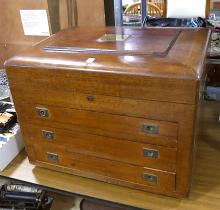 LARGE EDWARDIAN CUTLERY CANTEEN/JEWELLERY CASKET