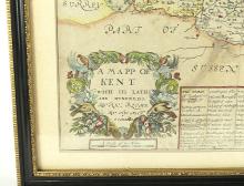 17TH CENTURY MAP OF KENT COUNTY, ENGLAND