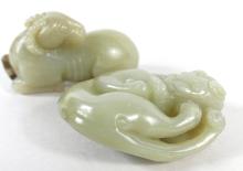 TWO JADE CARVINGS