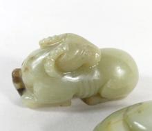 TWO JADE CARVINGS
