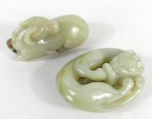 TWO JADE CARVINGS