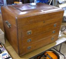 LARGE EDWARDIAN CUTLERY CANTEEN/JEWELLERY CASKET