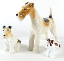 THREE TERRIER FIGURINES