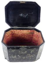 CHINESE LACQUER BURGAUTE TEA BOX