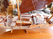 LARGE WOODEN SHIP MODEL