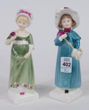 TWO ROYAL DOULTON "KATE GREENWAY" FIGURINES