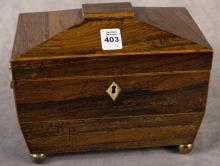 ANTIQUE ROSEWOOD TEA CADDY