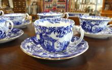"BLUE MIKADO" CUPS AND SAUCERS